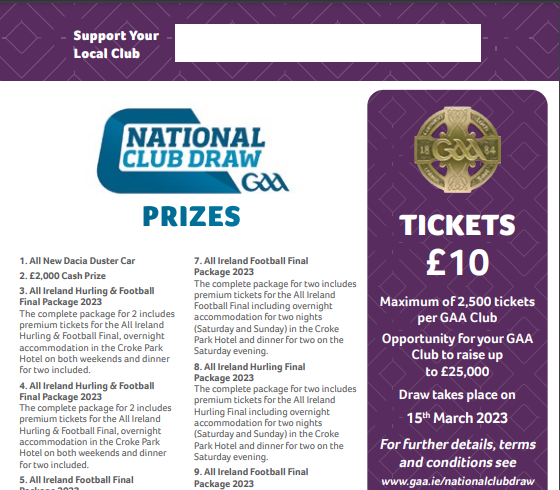 GAA National Club Draw 2023